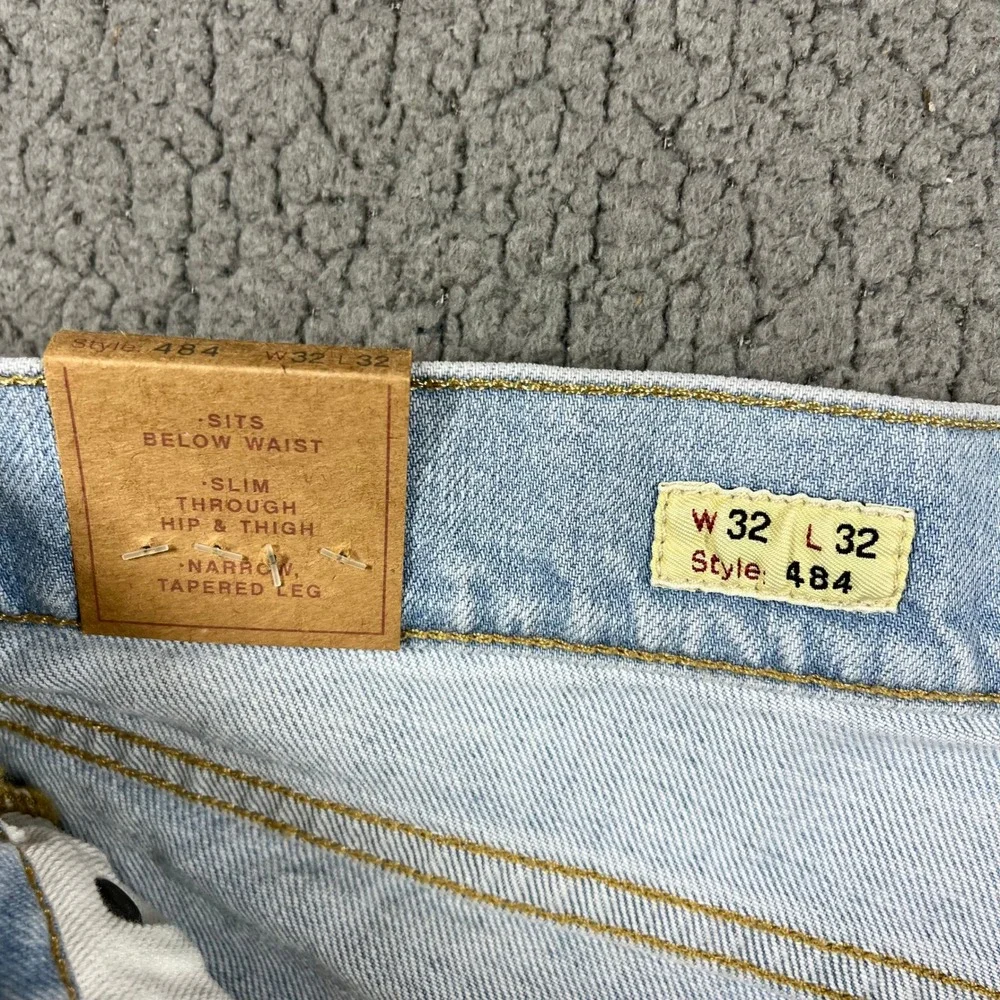 J.Crew 484 Slim Fit Stretch Denim Jeans Light Wash Blue Mens 32x32 BO849